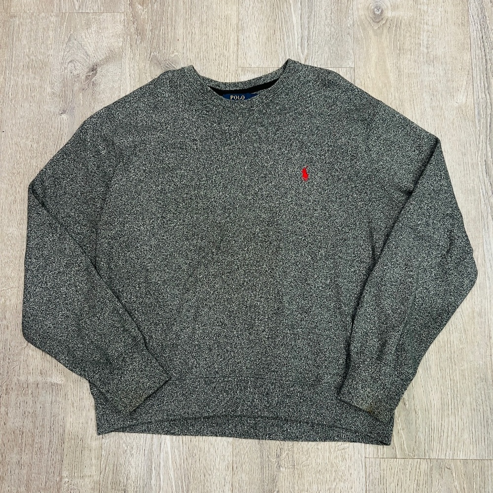 Polo Ralph Lauren Sweater Mens Size XXL Gray Crewneck Knit Pullover preppy